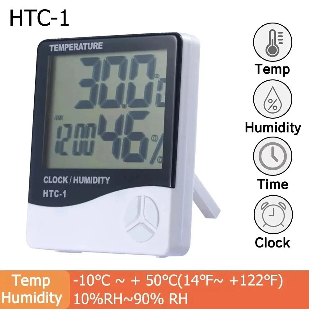 Higrômetro Digital – Medição Precisa de Temperatura, Umidade e Relógio Integrado!